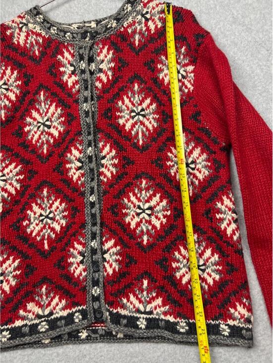 Vintage Paul Harris Womens Wool Knit Cardigan Sweater M Fair Isle Grannycore - Picture 5 of 9